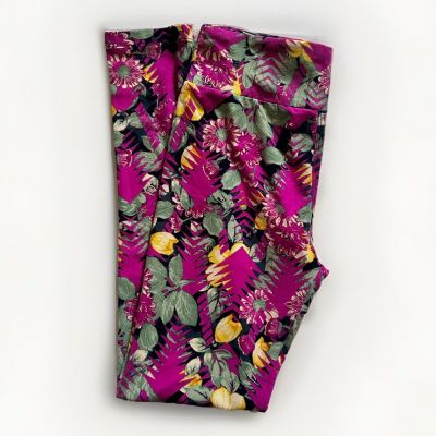 LulaRoe One Size Women’s Leggings (2-10)Bright Pink Geometric & Floral Pre-Owned